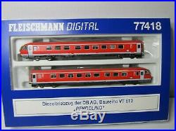 165N Fleischmann 77418 Dieseltriebzug VT 610 / DCC / Sound / OVP / Fehler