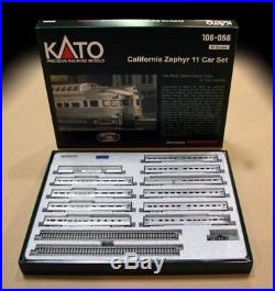 BROADWAY LIMITED 3599 + KATO 106056 Calif Zephyr N LOCO & 11 Cars DC/DCC/SOUND