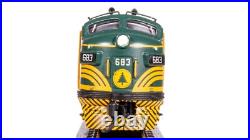 Broadway Limited 7723 N Scale MEC EMD F3 AB Unit-A Green & Gold Diesel #683/671B