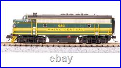Broadway Limited 7723 N Scale MEC EMD F3 AB Unit-A Green & Gold Diesel #683/671B