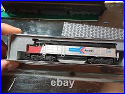 KATO N scale SDP40F Amtrak Ph. 1 501 with PRR Corrugated Set C & Amtrak Cars