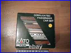 KATO N scale SDP40F Amtrak Ph. 1 501 with PRR Corrugated Set C & Amtrak Cars