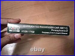 KATO N scale SDP40F Amtrak Ph. 1 501 with PRR Corrugated Set C & Amtrak Cars