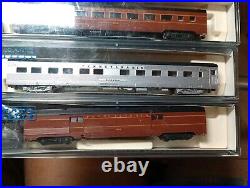 KATO N scale SDP40F Amtrak Ph. 1 501 with PRR Corrugated Set C & Amtrak Cars