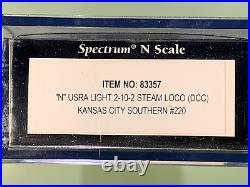 NEW Bachmann Spectrum N Scale USRA Light 2-10-2 Steam Kansas City Southern DCC