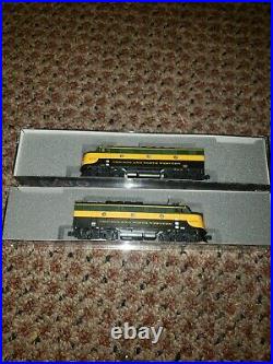 N Scale Kato F3 AA Locomotive Set Chicago and North Western DCC With Sound