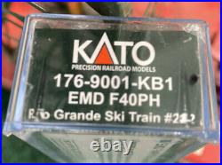 N Scale Kato F40PH Rio Grande Ski Train #242 with DCC and Sound