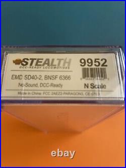 New! BWL 9952 N-Scale EMD SD40-3 BNSF 6366 No Sound DCC Ready Stealth