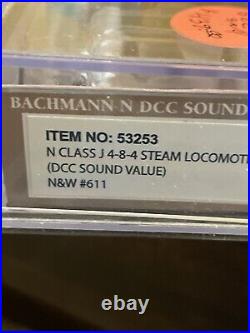 New! Bachmann 53253 N-Scale 4-8-4 N&W Steam Locomotive #611 WithDCC/Sound