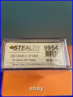 New! Broadway Limited 9954 N-Scale EMD SD40-2 CP 5668 No/Sound DCC Ready Stealth