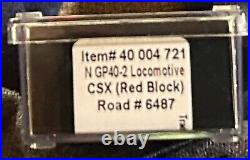 New N Scale Atlas Master Silver CSX GP40-2 #6487 DC only / DCC & Sound Ready