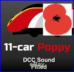 Revolution Pendolino Poppylino 11 Car Set. DCC Sound with Light Bars. NEW